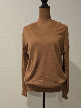 Calvin Klein Camel V-Neck Sweater